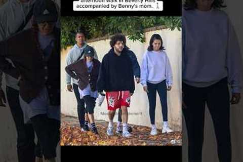 Selena and Benny enjoy a relaxing afternoon walk with Benny's mom 🚶🏻#selenagomez #bennyblanco #fyp