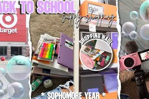 BACK TO SCHOOL SUPPLY SHOPPING + HAUL 🛍️📚 * SOPHOMORE YEAR * | theonlycharla 