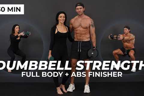 30 Minute Dumbbell Strength — Full Body + Abs Finisher