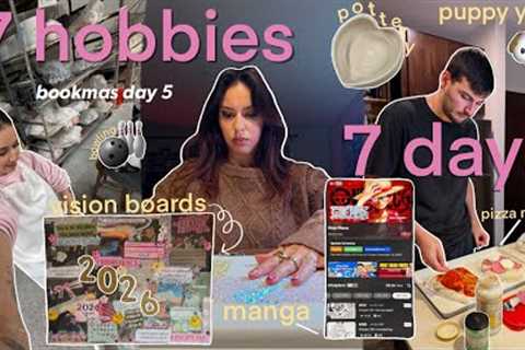 I tried 7 HOBBIES for 7 DAYS to stop doom scrolling 🏞️🎳🧘🏻‍♀️ | bookmas day 5