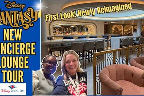 Fantasy NEW REIMAGINED Concierge Lounge Tour Dec | Hercules Themed | Merrytime | Disney Cruise Line