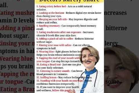 15 Life Hacks Doctors Rarely Share — But EVERYONE Should Know!