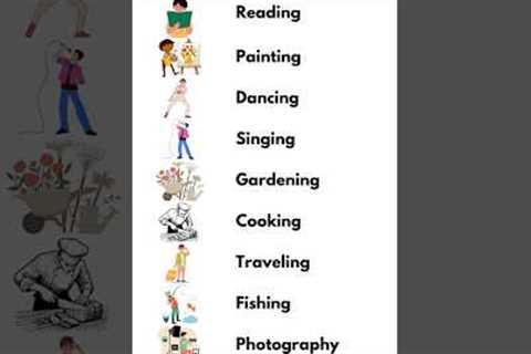 Types of Hobbies in English....#learnenglish #vocabulary #englishlanguage