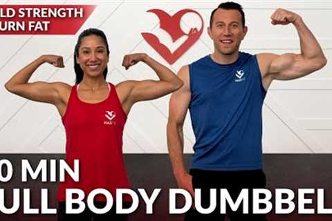 20 Min Full Body Dumbbell Workout at Home Strength Training - No Repeat Weight Loss Women & Men