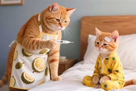 Ginger Kitten Gets Sick – And the Adorably Sweet Way Mama Cat Takes Care of Him