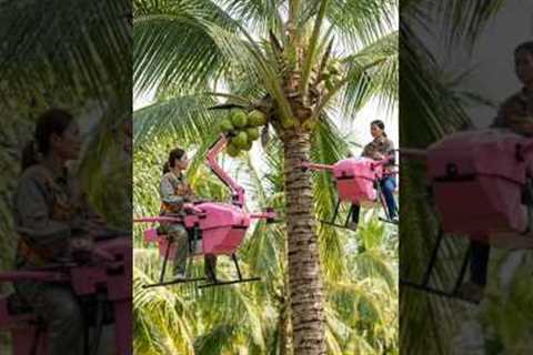 Cinematic Drone Farming: Precision CoconutHarvesting#shorts#farming#automobile#agriculture
