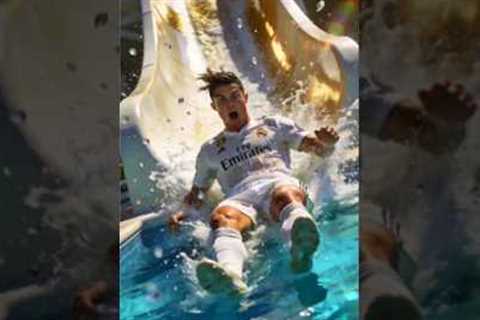 Ronaldo Water Slide FAIL & Messi Laughs!