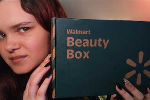 ASMR | Tingly Whispered Walmart Beauty Box Unboxing | Crinkly Sounds, Whispers, Overexplaining