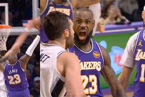 LeBron James INSANE poster dunk on Luke Kornet then screams in his face 😳