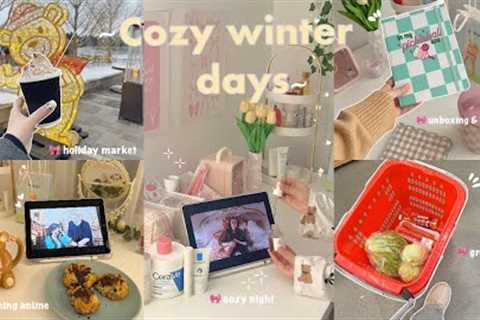 Winter vlog 🍪✨ cozy snow days, hauls, grocery, life in Canada, visiting holiday market