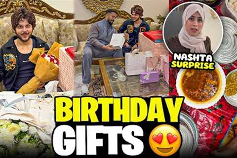 Expensive Birthday Gifts Unboxing 🎂Nashta Surprise From Ghazal Aapi 🤩