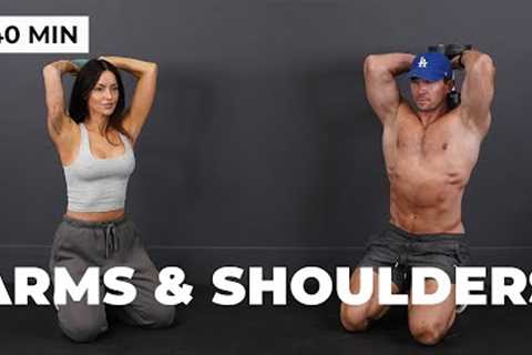 40 Min Arms &amp; Shoulders Dumbbell Workout 🔥 Build Muscle &amp; Definition at Home