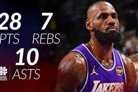 LeBron James 28 pts 7 rebs 10 asts vs Jazz 25/26 season