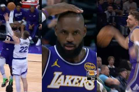 LeBron huge dunk over Filipowski then Luka Doncic gets tech for bouncing the ball
