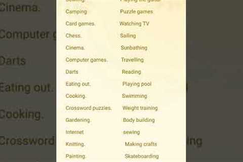 Different Hobbies