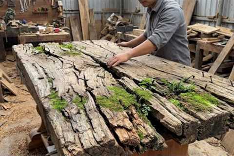The Silent Beauty: When an Aged Cracked Log Becomes Art