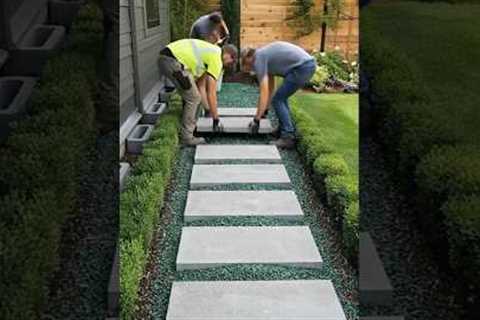 Absolutely Clean Modern Garden Walkway Transformation 🤯 #diytransformation