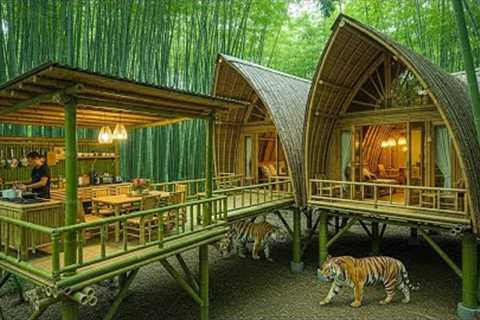 Man builds Bamboo house to avoid Wild Animals - Survival from start to finish