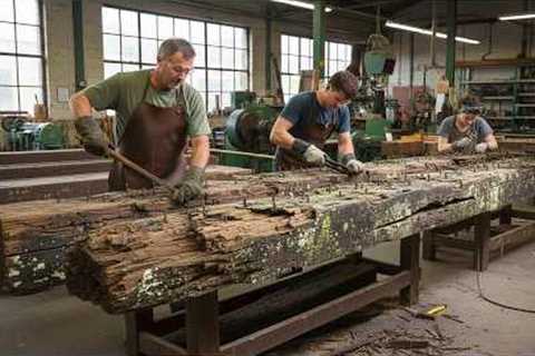 Incredible Process! How Skilled Craftsmen Turn Rotten Old Wood Into Unique Luxury Furniture!
