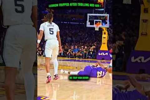 Lebron James TRIPPED DOWN after TROLLING CASTLE Mid AIR! 👀🤦😤 #lebron #james #lebron #lakers..