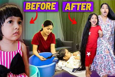 I Applied Few Drops Of This &amp; Got Massive Hairgrowth 😱 Full Hairwash Haircare Demo of kids..