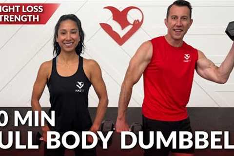 30 Min Full Body Workout - Dumbbell Home Strength Training for Women &amp; Men &amp; Weights Over..