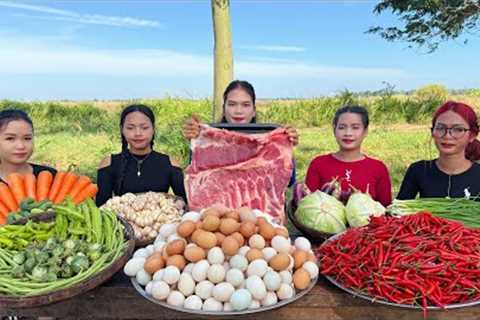 Amazing cooking Prohok Sauce boiled with fresh egg and vegetable recipe in my countryside