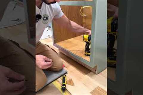 Perfectly level cabinets. #remodel #construction #contractor #diy #carpenter #tools #build