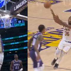 Marcus Smart clamps Russ then throws no look lob to LeBron James for dunk vs Kings