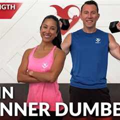 20 Min Full Body Beginner Workout at Home with Dumbbells - Strength Training for Women & Men..