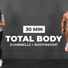 30 Min Total Body Dumbbell HIIT Workout | Cardio + Muscle