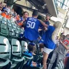 Fight breaks out between Astros fan and Dodgers fan at Minute Maid Park
