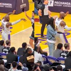 Ja Morant rubs LeBron James’ back & pulls his jersey during the game 💀