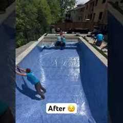 Pool Liner Installation for Backyard Summer Renovation #construction #backyardrenovation