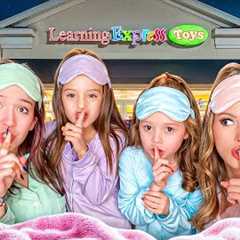 WE HAD A SECRET SLEEPOVER AT LEARNING EXPRESS 🤫🧸🍿#sleepover #trending #shopping #bff #cute #party