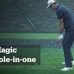 Jon Rahm skips ball across pond in magic hole-in-one