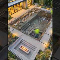 Transforming backyard into luxury pool #poolconstruction