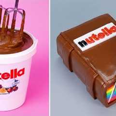 Fluffy and Moist NUTELLA CAKE Recipe | Satisfying Chocolate Cake Decorating Ideas | Baking Cake