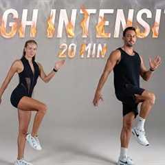 20 Min Standing HIIT Workout For Fat Burn & Cardio (No Equipment, No Repeats)