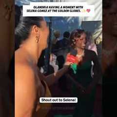 Olandria did a DOUBLE TAKE when Selena Gomez walked in. 😳✨ #selenagomez #goldenglobes #fyp