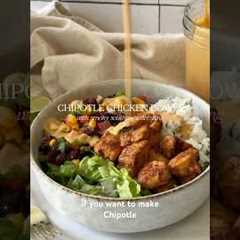 Chipotle chicken rice bowls 🤤 meal prep friendly, balanced dinner! Recipe below ⬇️ #healthyrecipes