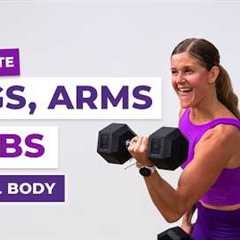 30-Minute Full Body Dumbbell Strength Workout | Legs, Arms & Abs