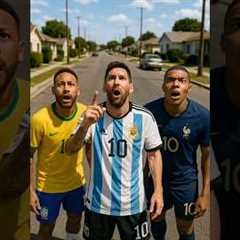Messi Calls Ronaldo to Save the World #football #ronaldo #cr7 #messi #neymar #mbappe #shorts