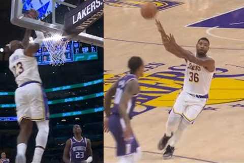 Marcus Smart clamps Russ then throws no look lob to LeBron James for dunk vs Kings