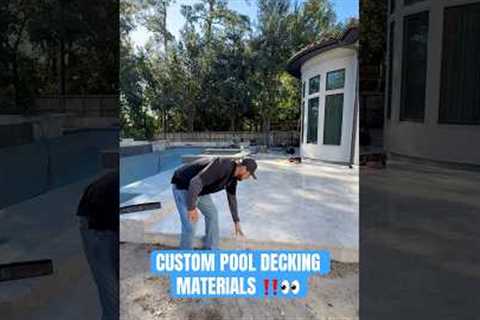 Custom Pool Decking Materials‼️👀 #custom #construction #regalpoolshouston #pool #decking #yt