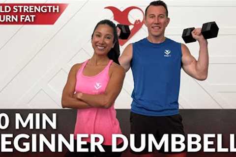 20 Min Full Body Beginner Workout at Home with Dumbbells - Strength Training for Women &amp; Men..