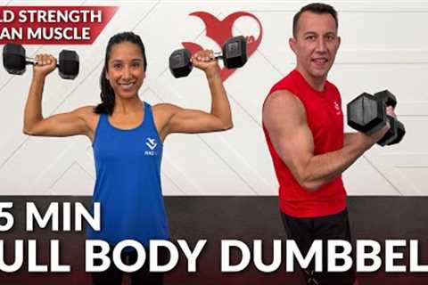 45 Min Full Body Dumbbell Workout - Strength Training at Home Weight Training for Women & Men