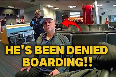No Nonsense Cop Meets BIG DRUNK Attempting To Board The Airplane!