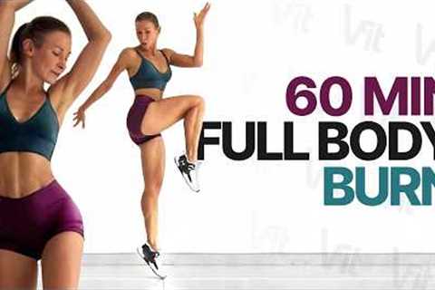 60 MIN FULL BODY CARDIO HIIT Workout - INTENSE BURN FAT FAST At Home | No Equipment - No Repeats