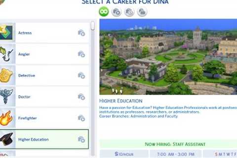 KiaraSims4Mods - Higher Education Career